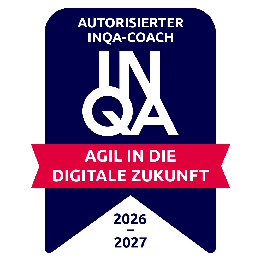 Autorisierter INQA-Coach, gültig 2026 bis 2027, ausgestellt vom Bundesministerium für Arbeit und Soziales